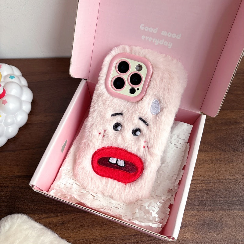 White Goofy Bucktooth Plush iPhone Case