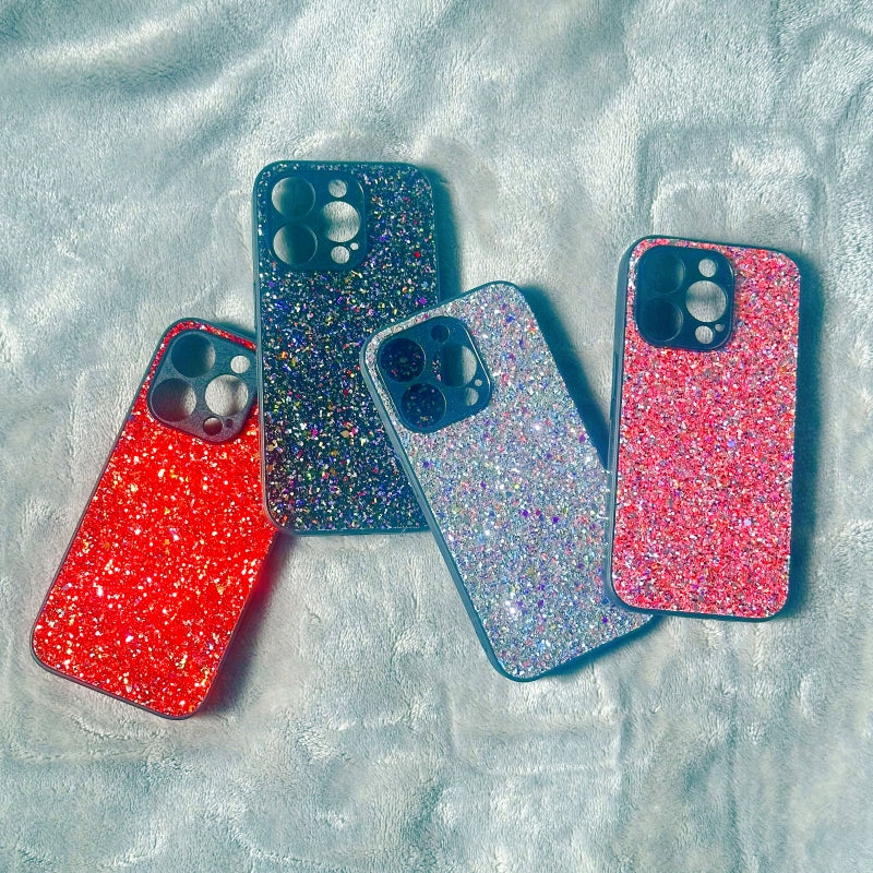 Glittery Colorful Silver iPhone Case