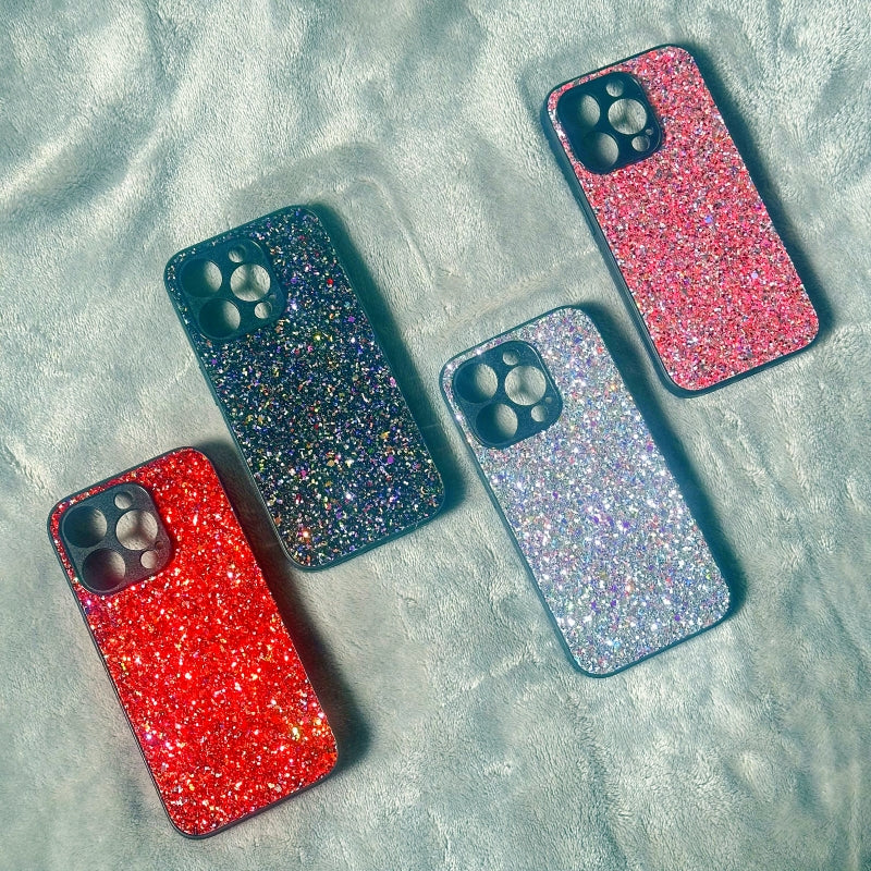 Glittery Colorful Black iPhone Case