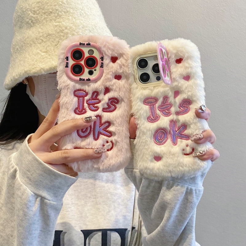 White It’s Ok Plush iPhone Case