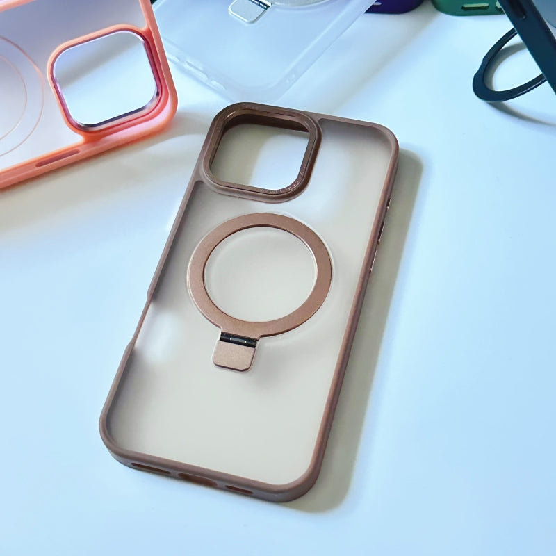 Brown Magnetic iPhone Case With Stand