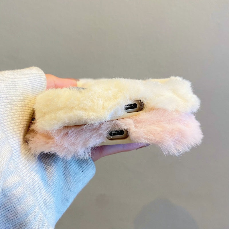Cloud-Like Softness!Blue Plush Lamb iPhone Case
