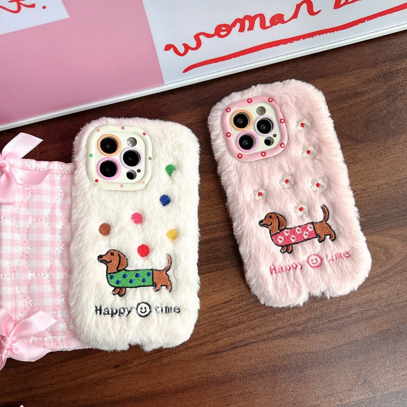 Sausage Dog Plush White iPhone Case
