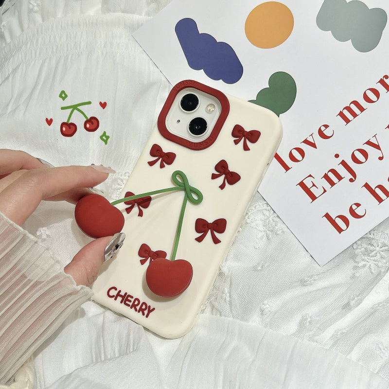 Cherry Pendant & Bow iPhone Case