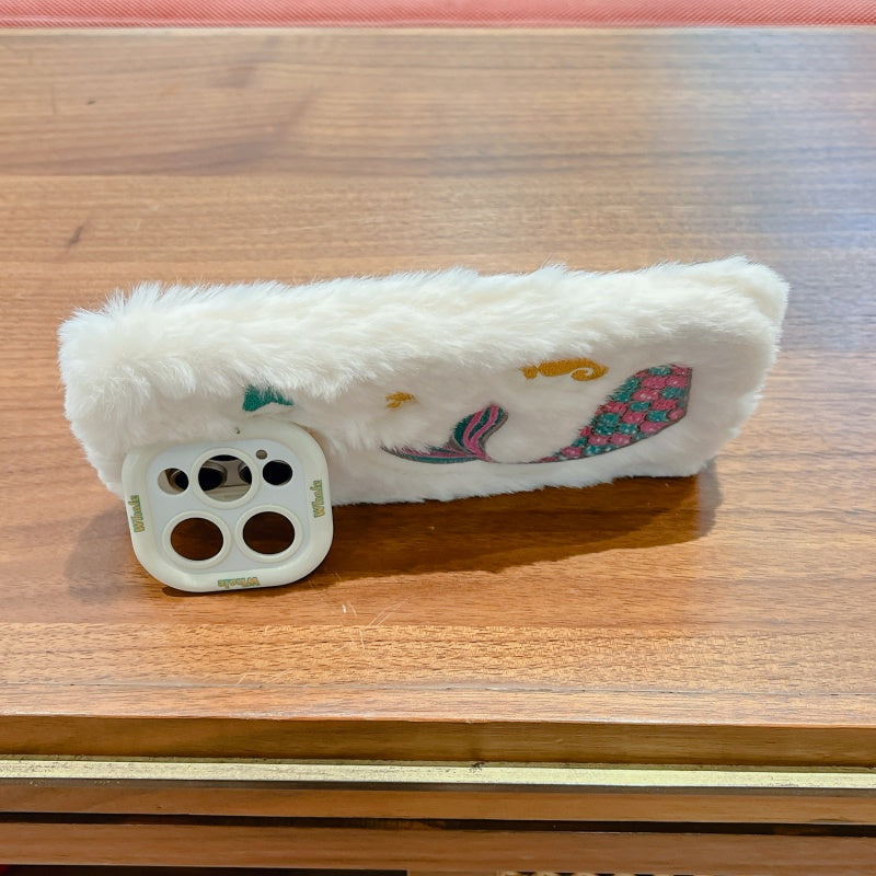 Blue Fuzzy Whale iPhone Case