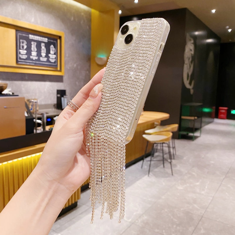 Glittering Rhinestones Chain Fringe iPhone Case