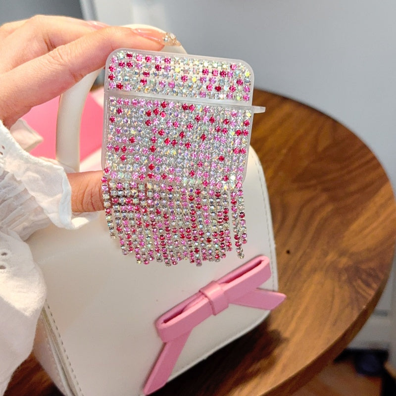 Rhinestone Chain Tassel AirPods Case