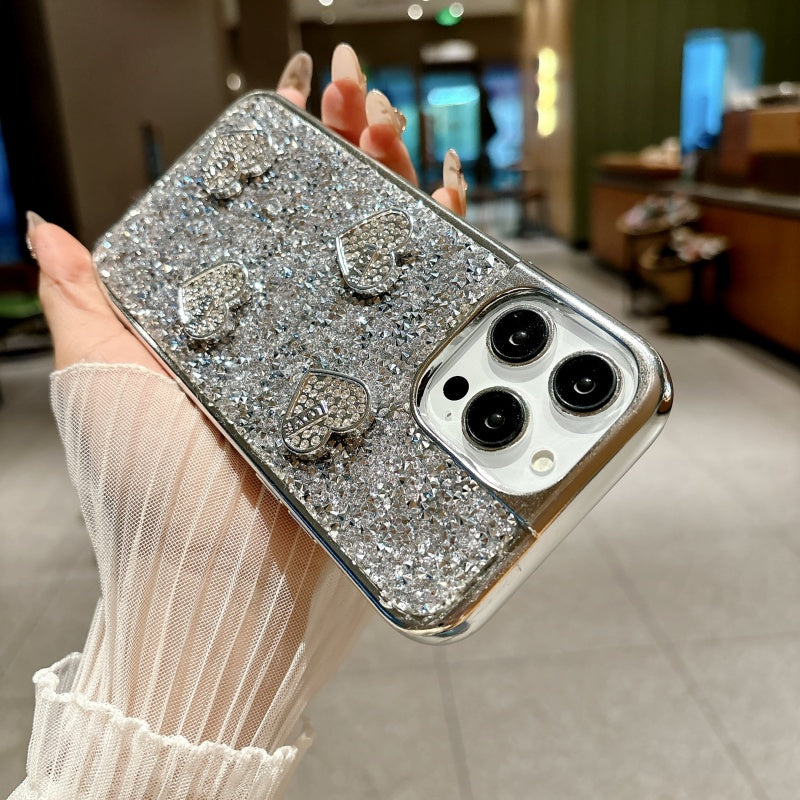 Black Shiny Metallic Love iPhone Case