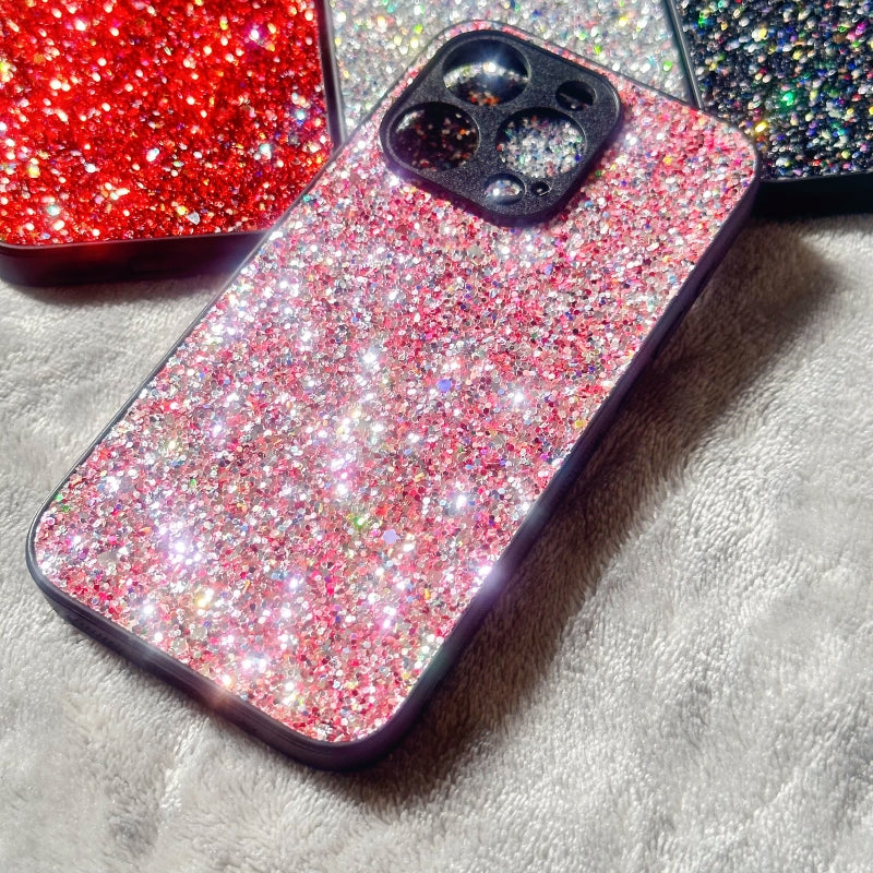 Glittery Colorful Silver iPhone Case