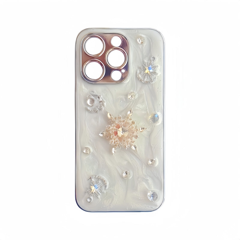 Rotatable Snowflake Diamond Glittering iPhone Case