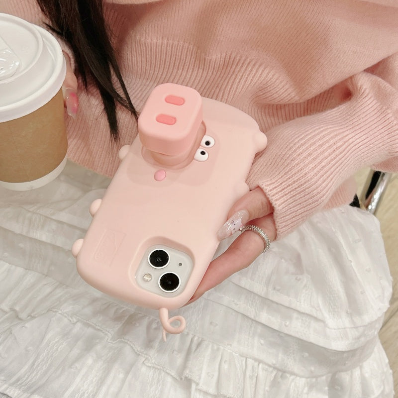 Adorable Free-range Pig iPhone Case With Stand