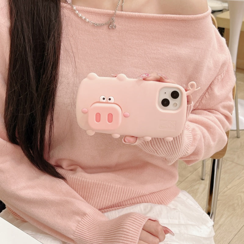 Adorable Free-range Pig iPhone Case With Stand