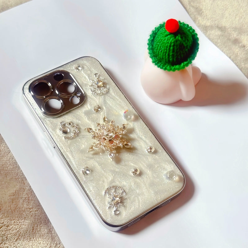 Rotatable Snowflake Diamond Sparkling iPhone Case