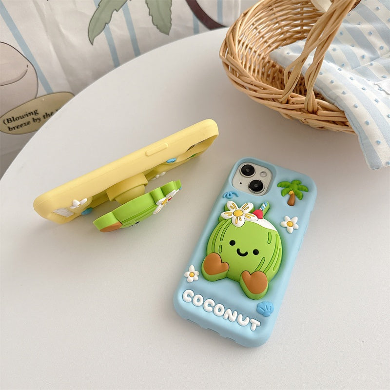 Cute 3D Coconut Stand iPhone Case