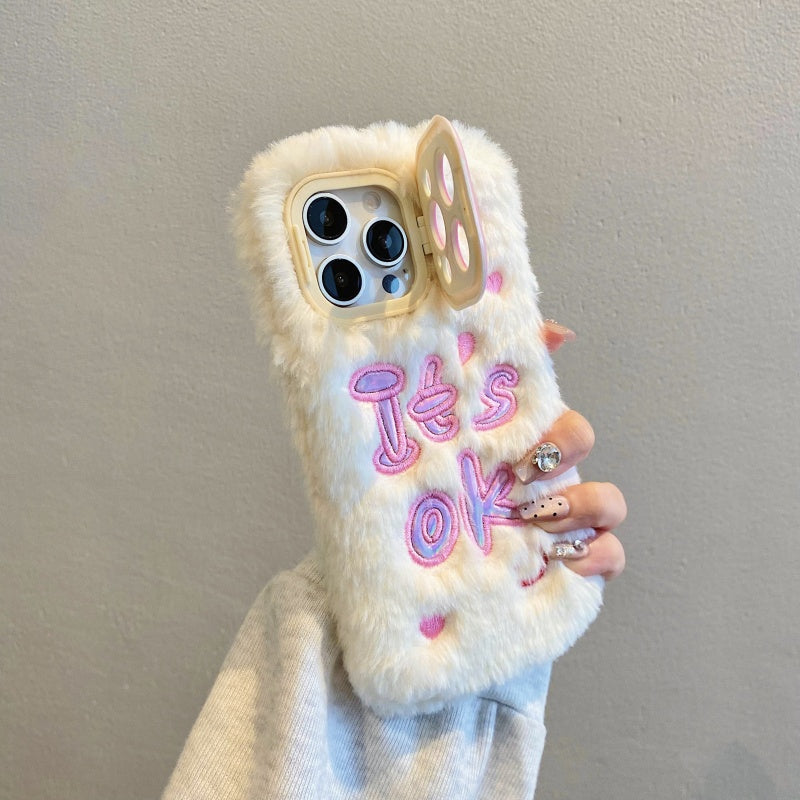 White It’s Ok Plush iPhone Case