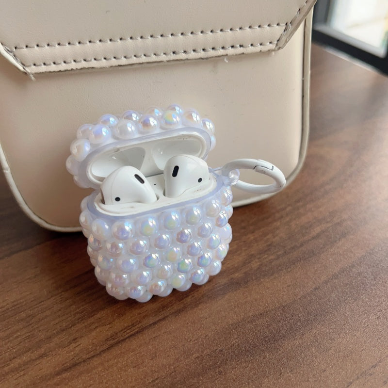 Pink Shimmering Pearl AirPods Case With Ring