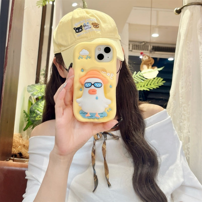 Cute Eyed Duck Yellow iPhone Case