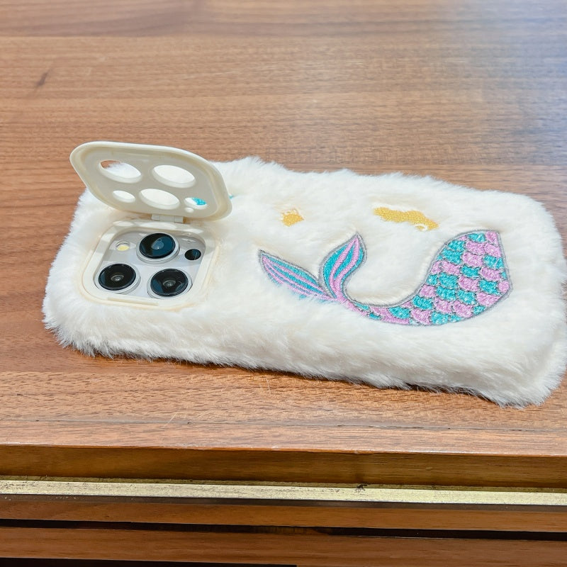 Blue Fuzzy Whale iPhone Case