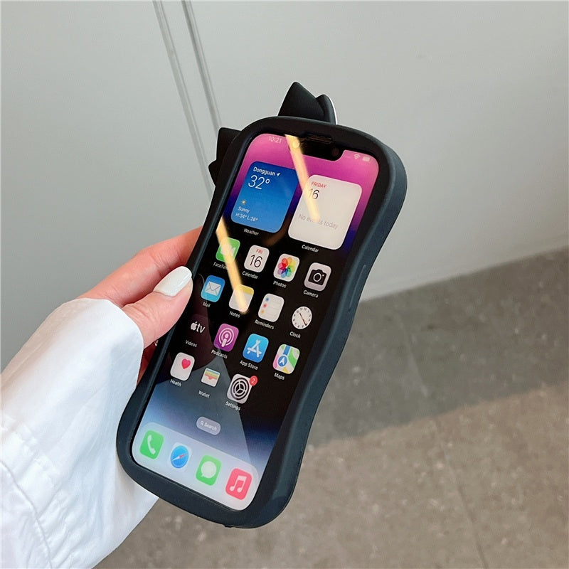 Black iPhone Case With Bow And Heart
