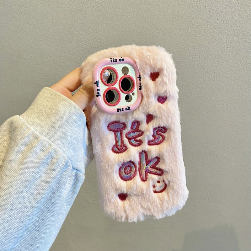White It’s Ok Plush iPhone Case