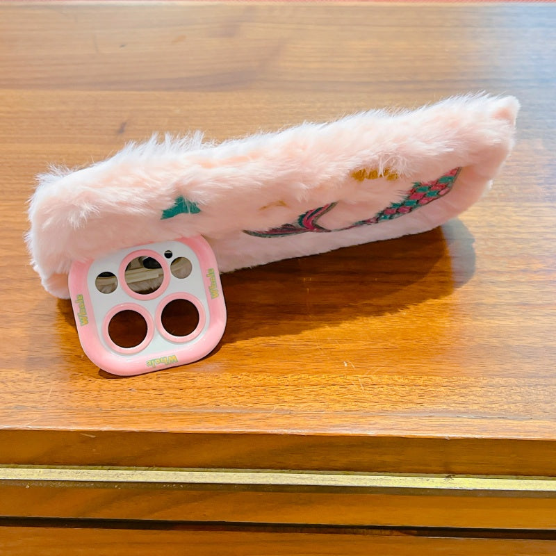 Pink Fuzzy Whale iPhone Case