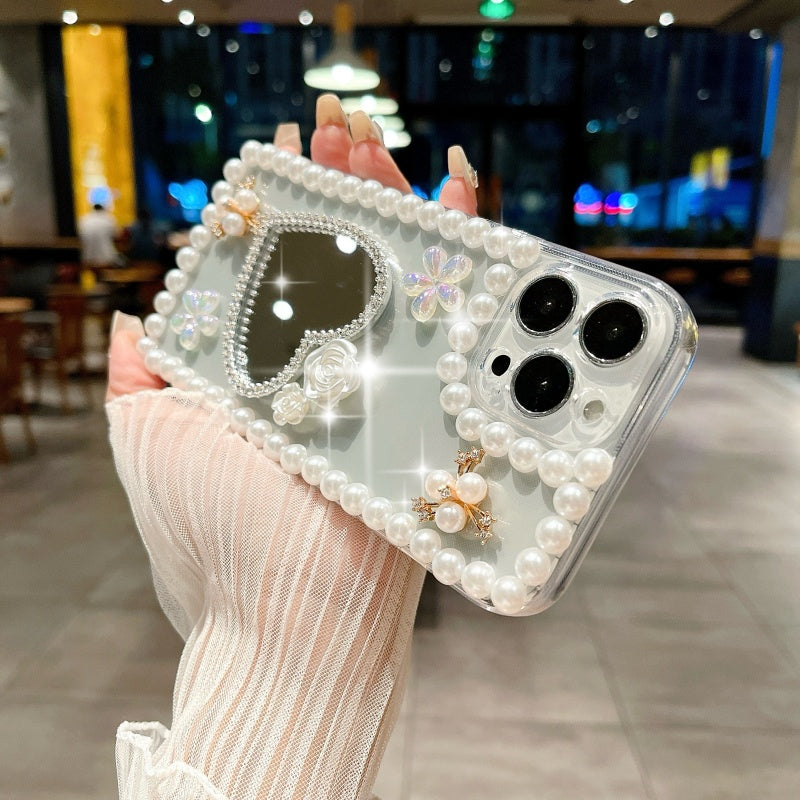Pearl Heart Mirror iPhone Case