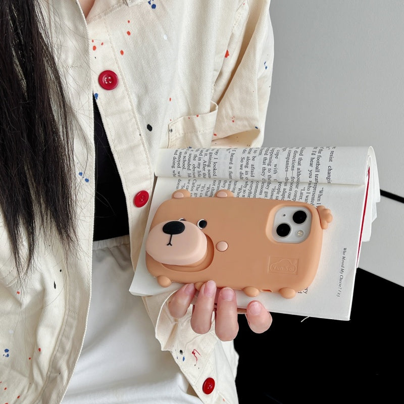 Adorable Free-range Bear iPhone Case With Stand