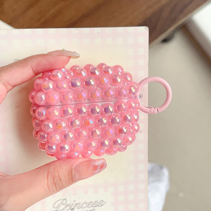 Pink Shimmering Pearl AirPods Case With Ring