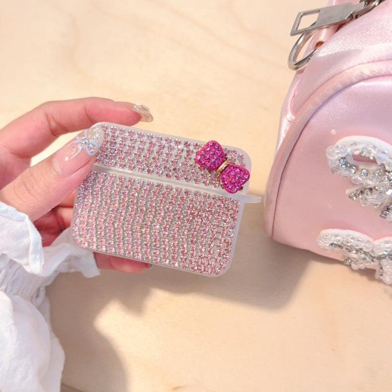 Teardrop Rhinestone Bow AirPods Case