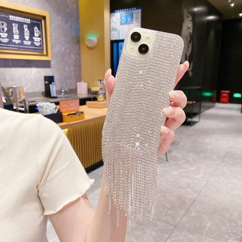Glittering Rhinestones Chain Fringe iPhone Case