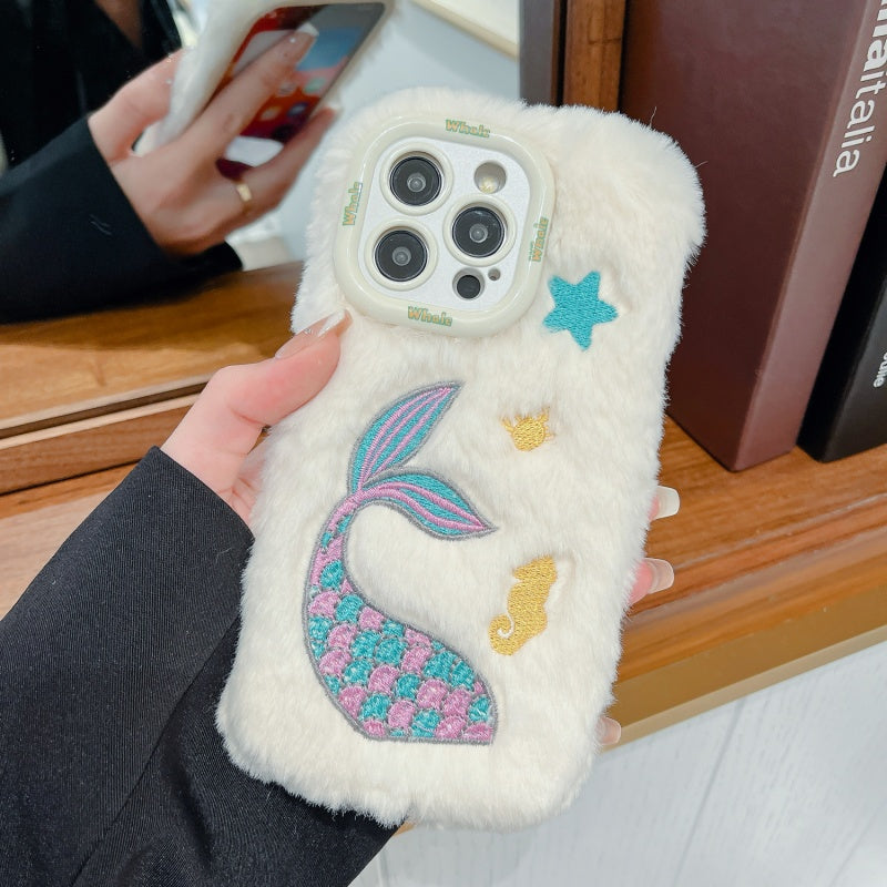 Blue Fuzzy Whale iPhone Case