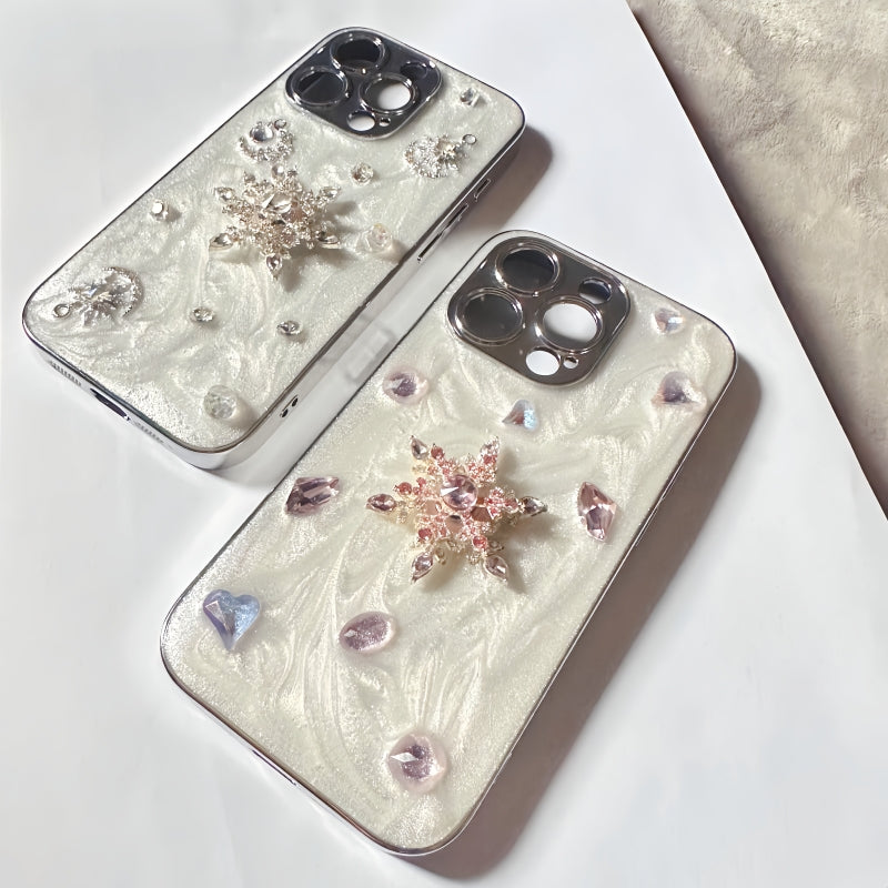 Rotatable Snowflake Diamond Sparkling iPhone Case