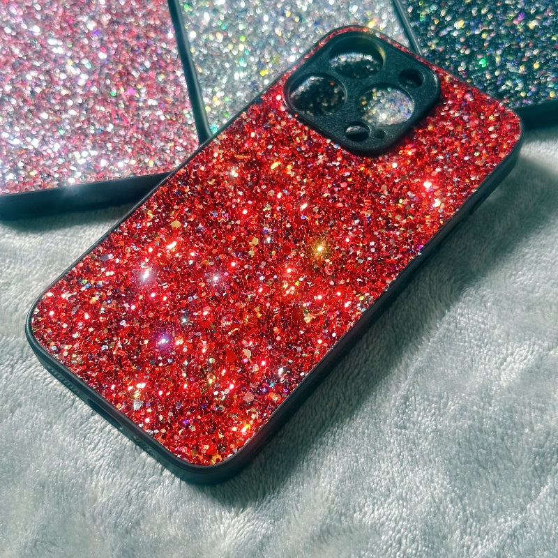 Glittery Colorful Black iPhone Case