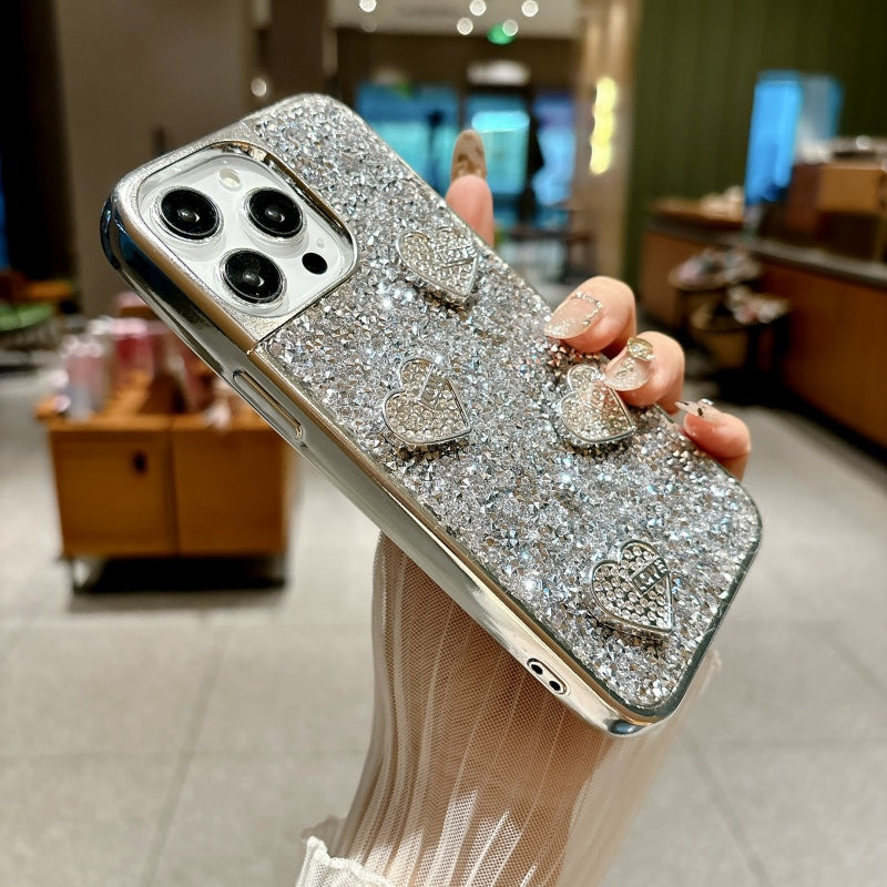 Silver Shiny Metallic Love iPhone Case