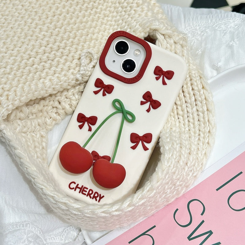 Cherry Pendant & Bow iPhone Case
