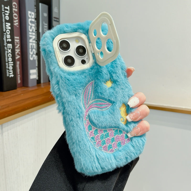 Blue Fuzzy Whale iPhone Case