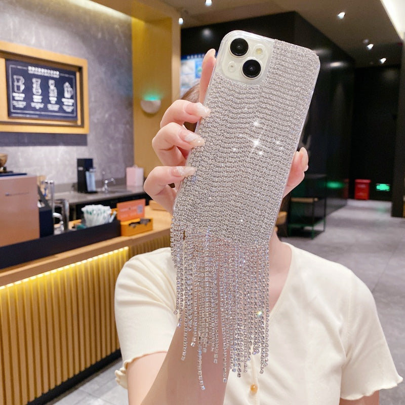 Glittering Rhinestones Chain Fringe iPhone Case