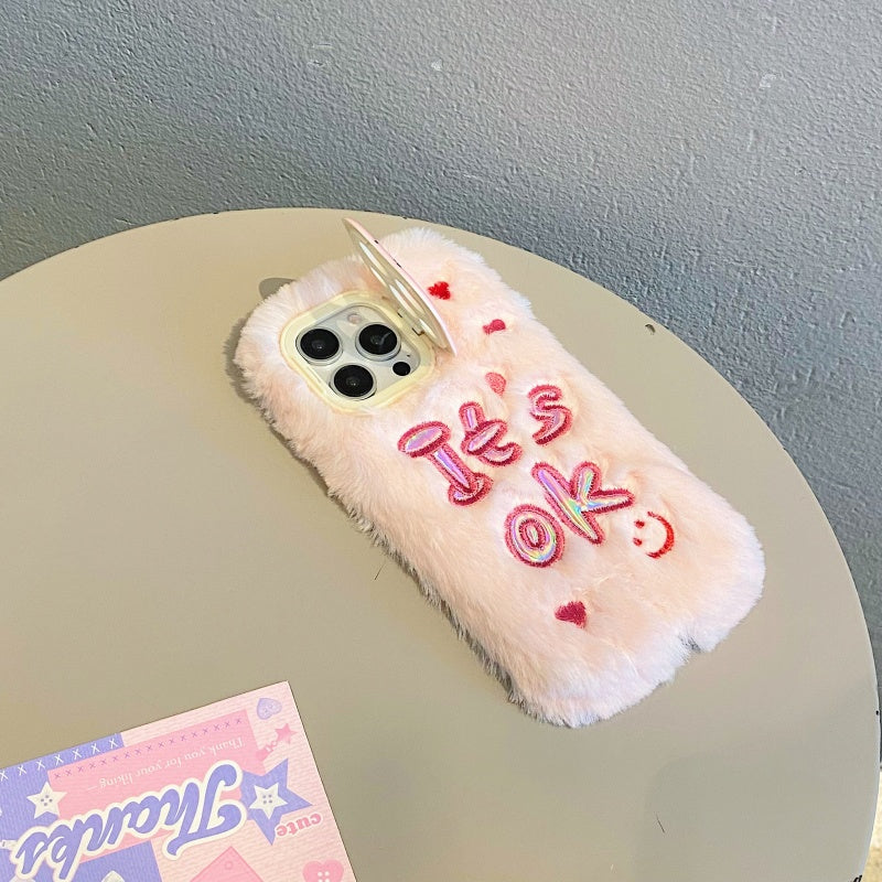 White It’s Ok Plush iPhone Case
