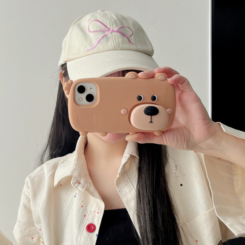 Adorable Free-range Bear iPhone Case With Stand