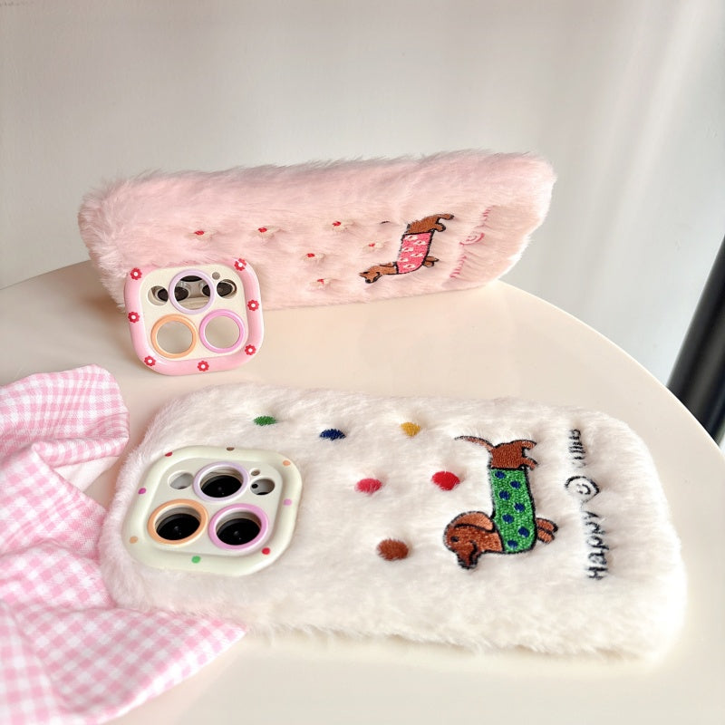 Sausage Dog Plush Pink iPhone Case