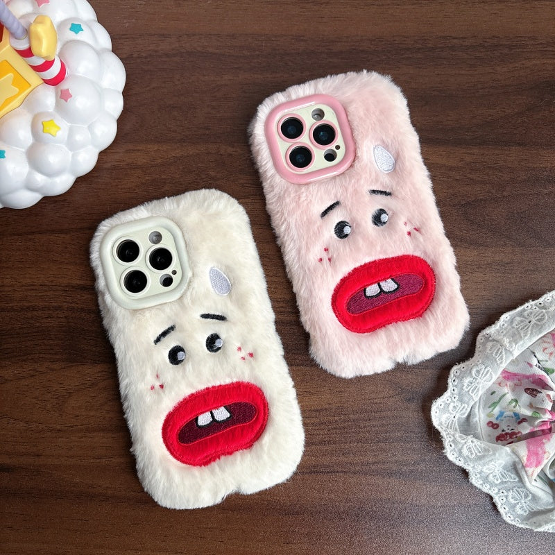 White Goofy Bucktooth Plush iPhone Case