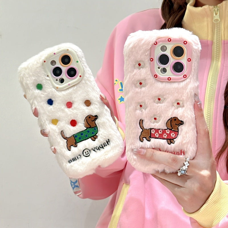 Sausage Dog Plush Pink iPhone Case