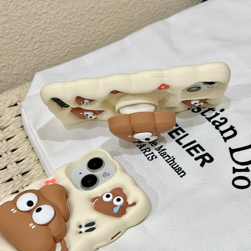 Flower & Poop Stand Cute iPhone Case