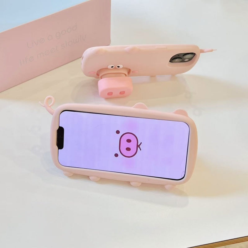 Adorable Free-range Pig iPhone Case With Stand