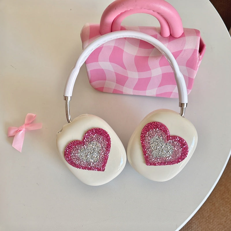 Sparkling Heart White AirPods Max Case