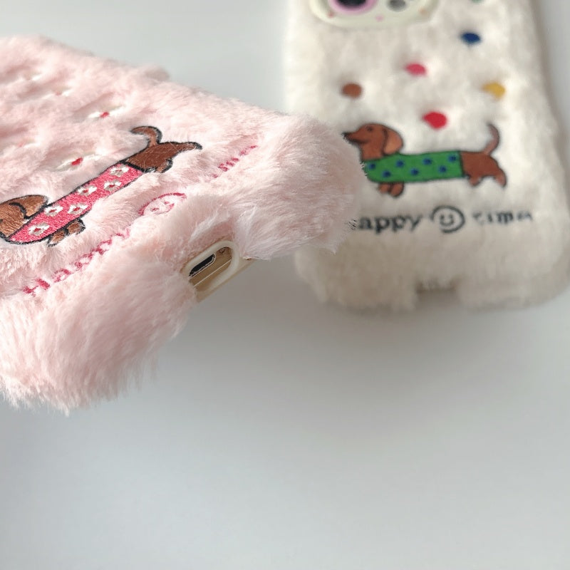 Sausage Dog Plush Pink iPhone Case