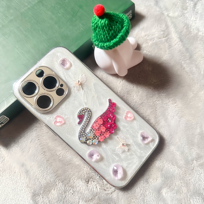 Swan Sparkling Diamond iPhone Case
