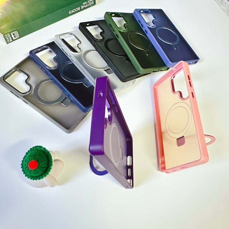 Pink Magnetic Sumsung Phone Case With Stand