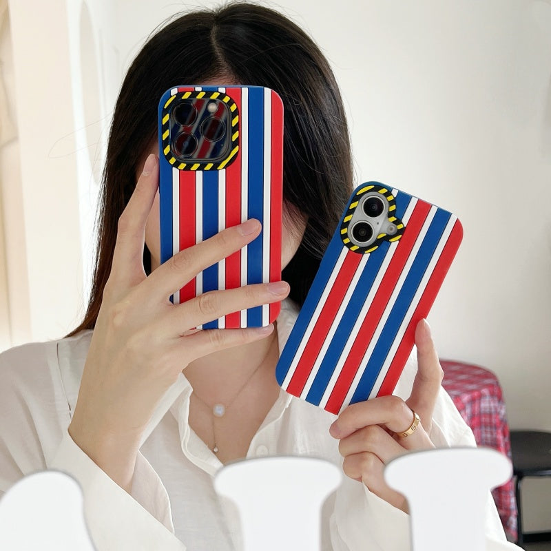 Tri-color Red White Blue Stripes iPhone Case