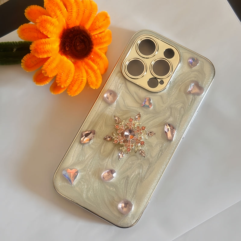 Rotatable Snowflake Diamond Sparkling iPhone Case